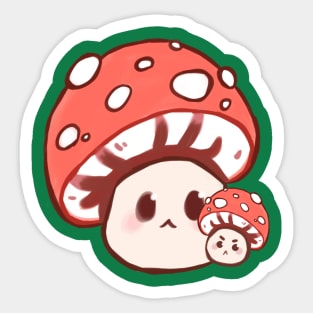 Mini mushroom family Sticker